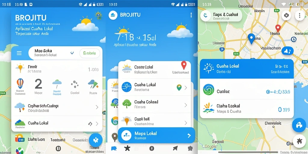 Antarmuka aplikasi BROJITU yang menampilkan informasi cuaca lokal.