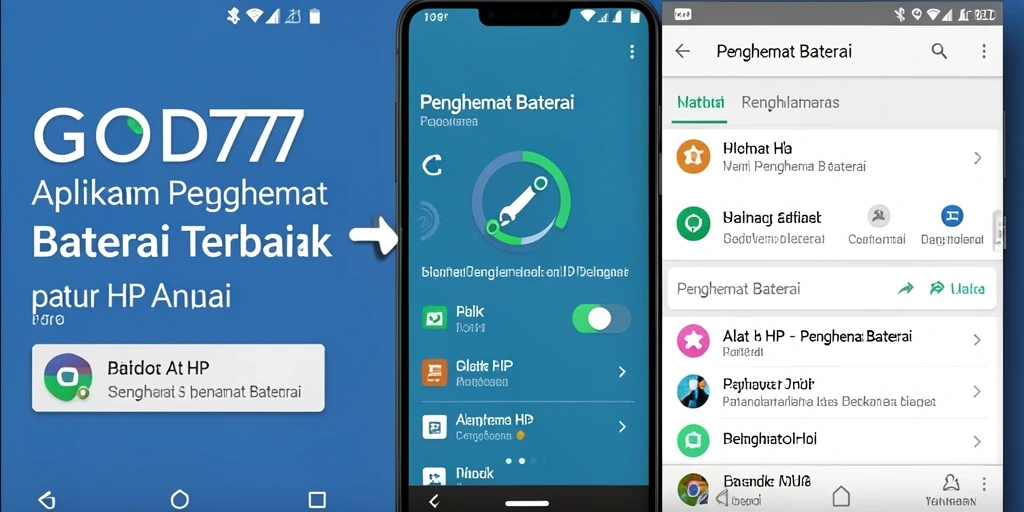 Antarmuka pengguna GOD77 yang intuitif untuk penghemat baterai.