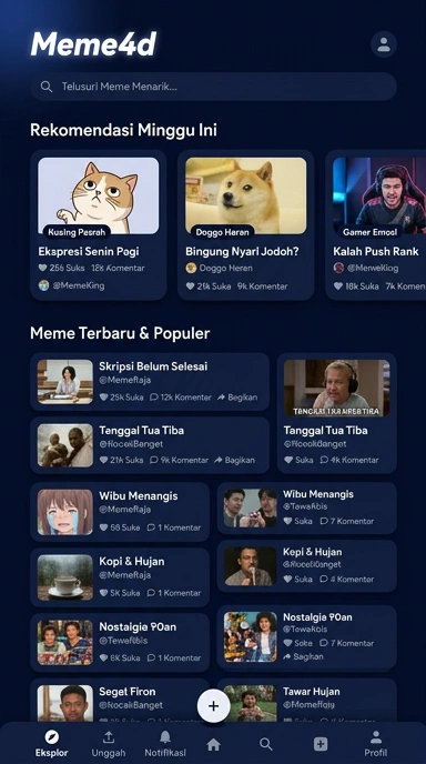 Tampilan katalog aplikasi meme4d