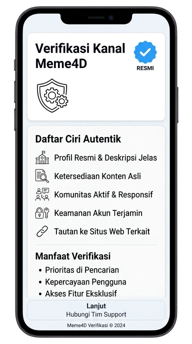 Tampilan kanal resmi meme4d